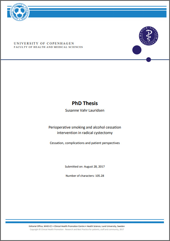 PhD thesis cover, Susanne Vahr Lauridsen